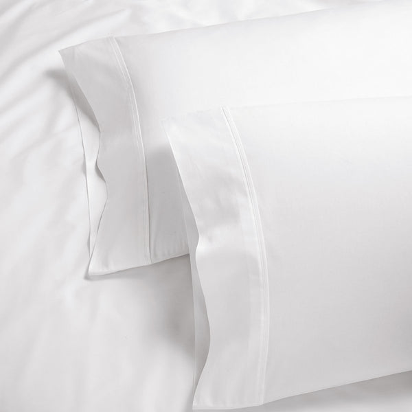 organic sateen pillowcases white detail