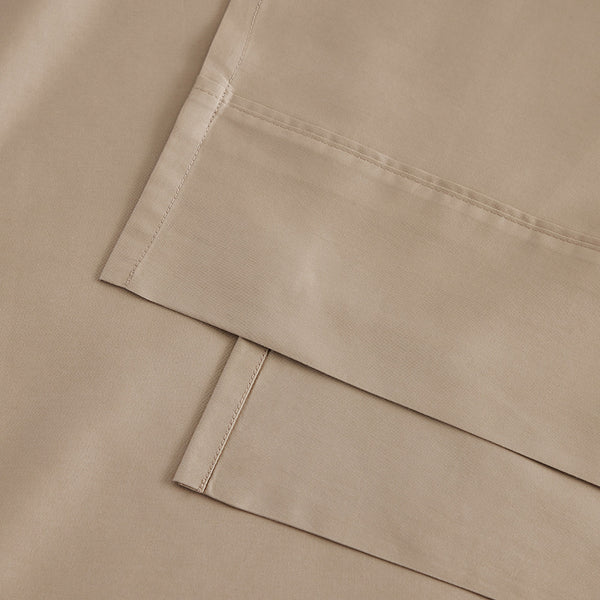 organic sateen sheet set beige detail