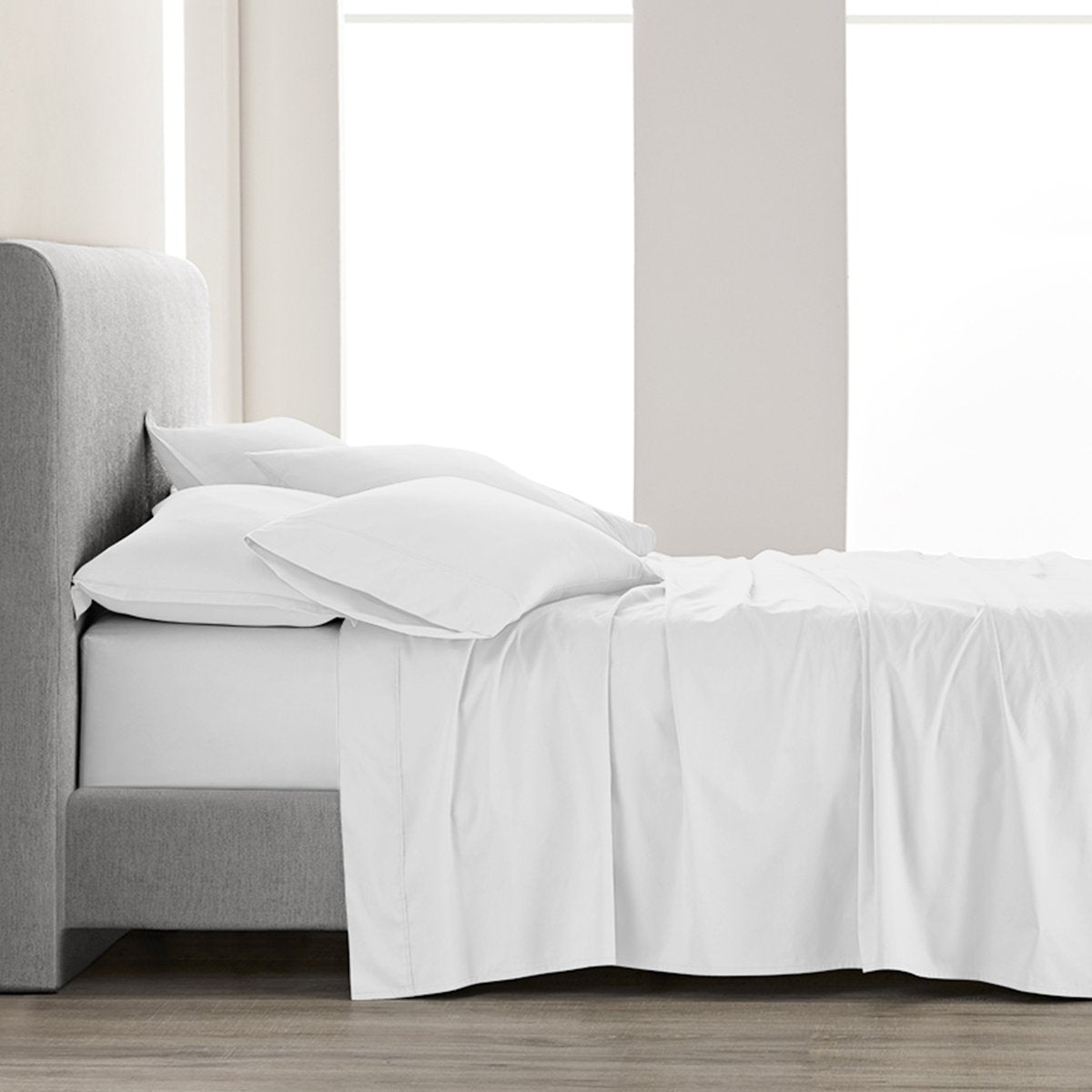 Under The Canopy Organic Percale Sheet Set - White White / Full Bed