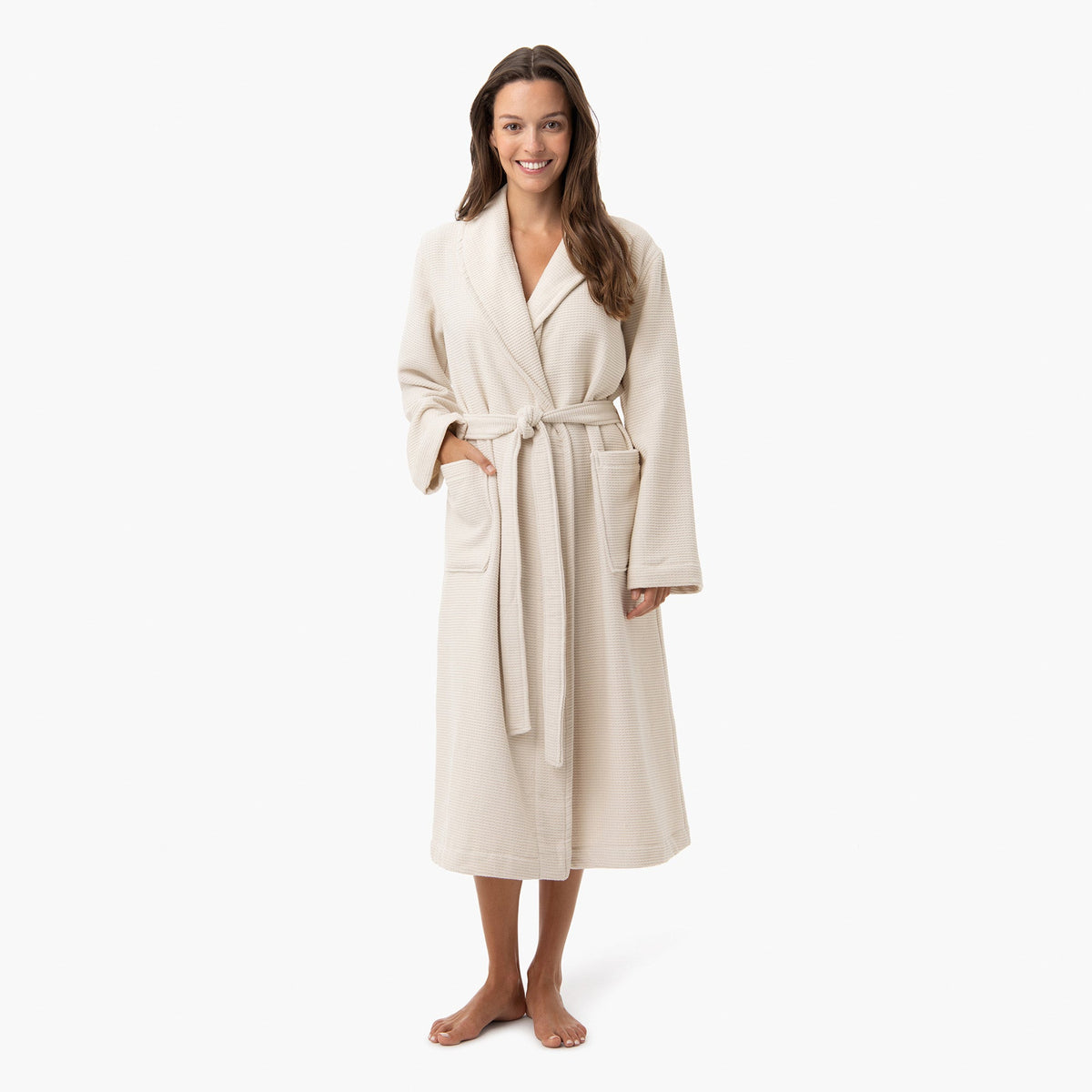 Organic Waffle Robe - Bone · Under The Canopy