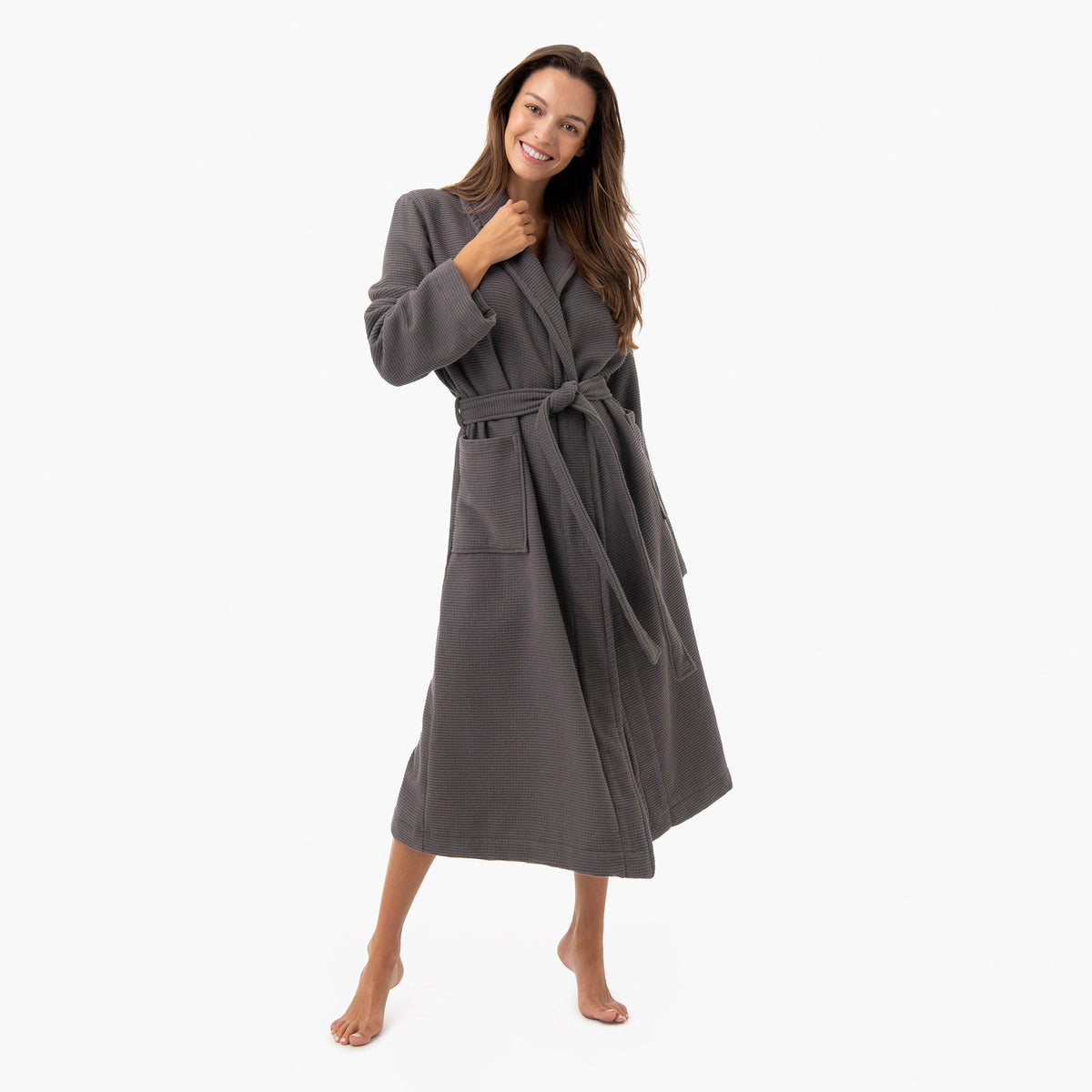 Organic Waffle Robe - Charcoal · , Under The Canopy