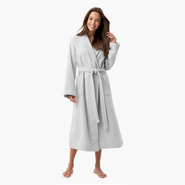 Under The Canopy Organic Waffle Robe - Glacier XL/XXL Glacier Robe Under The Canopy Organic Waffle Robe - Glacier XL/XXL Glacier Robe
