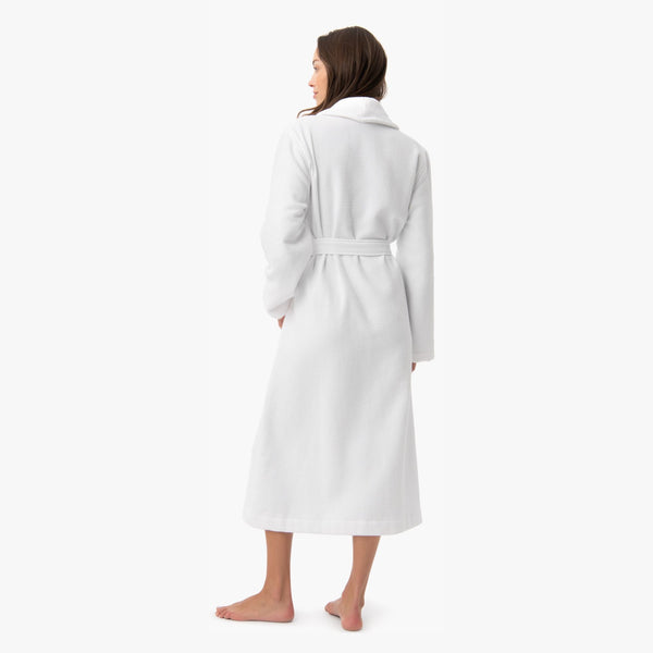 organic waffle robe white
