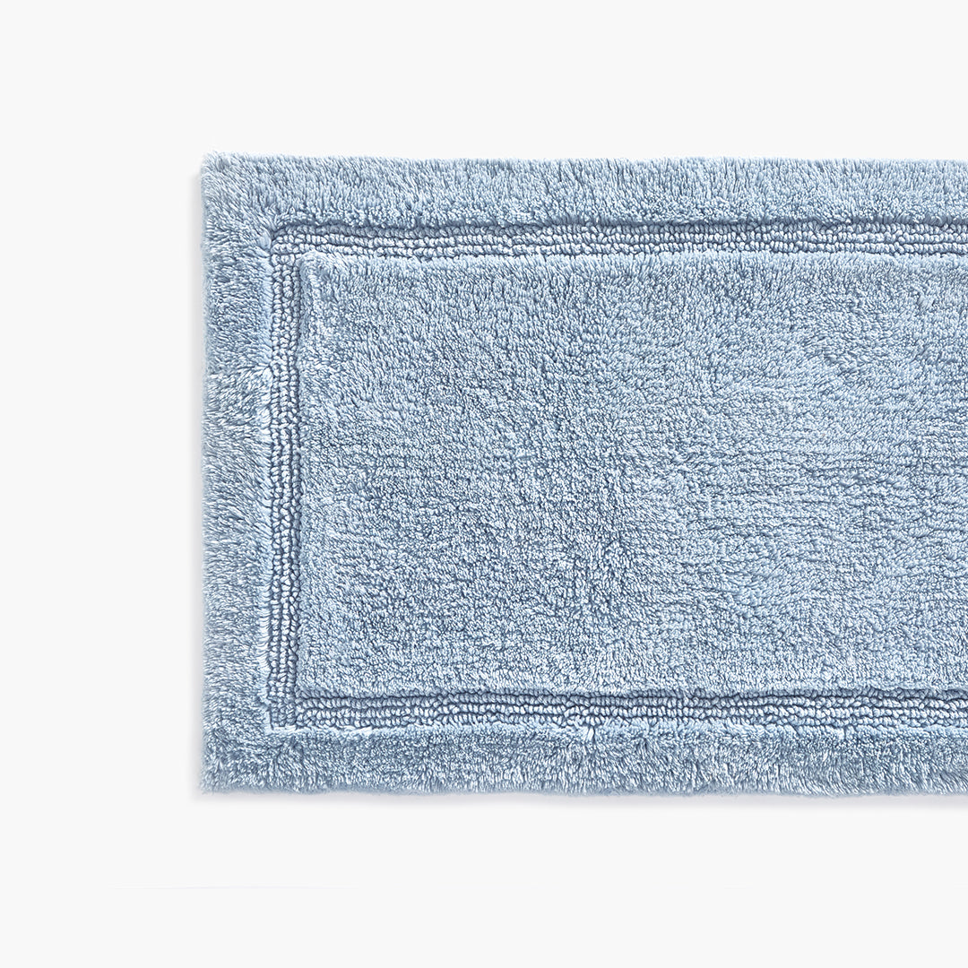 Plush Reversible Organic Cotton Bath Rug - Blue Fog · Under The Canopy