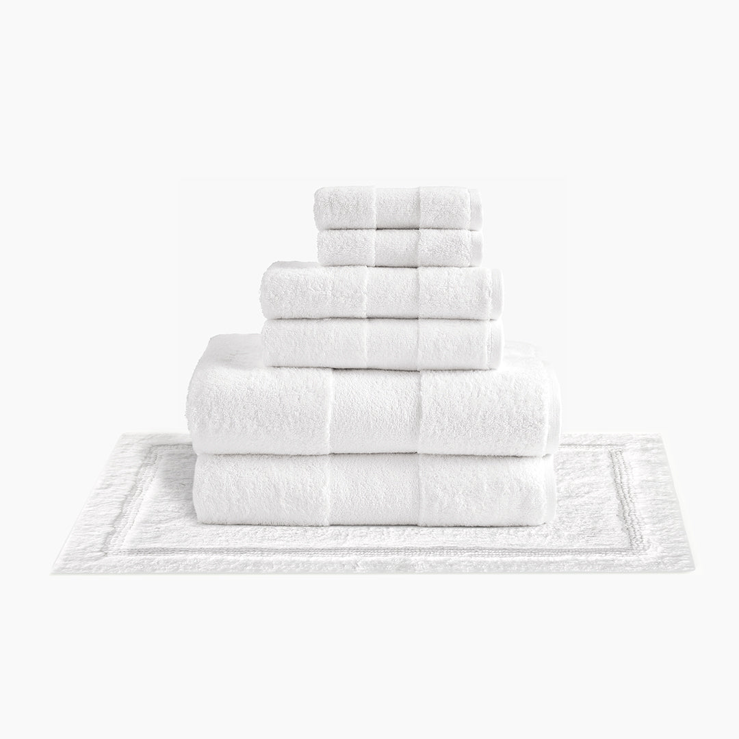 Under The Canopy Plush Reversible Organic Bath Rug - White White / Small