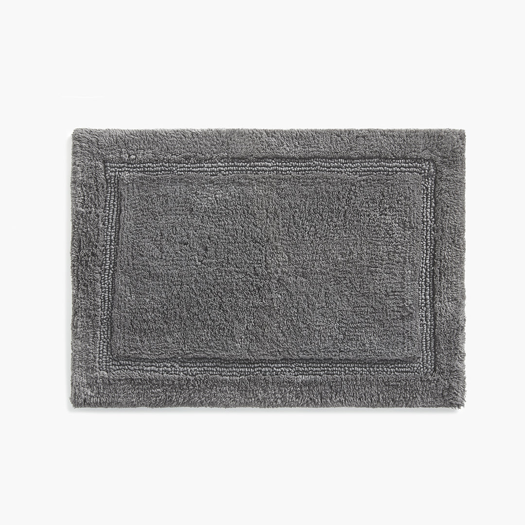 Plush Reversible Organic Cotton Bath Rug Smoke Gray · Under The Canopy