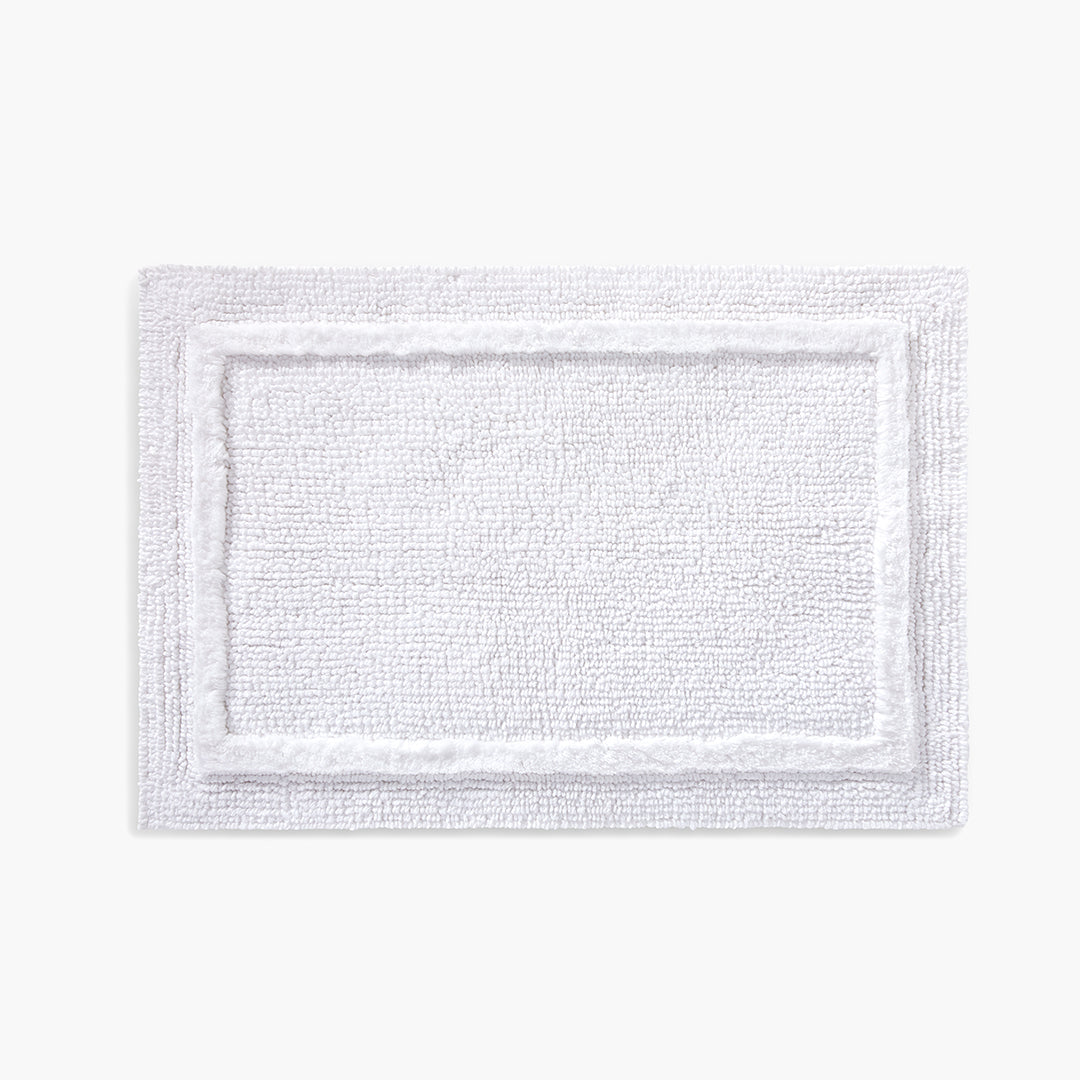 Plush Reversible Organic Cotton Bath Rug - White · Under The Canopy