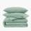 Organic Crinkle Matelasse Duvet Cover - Sage