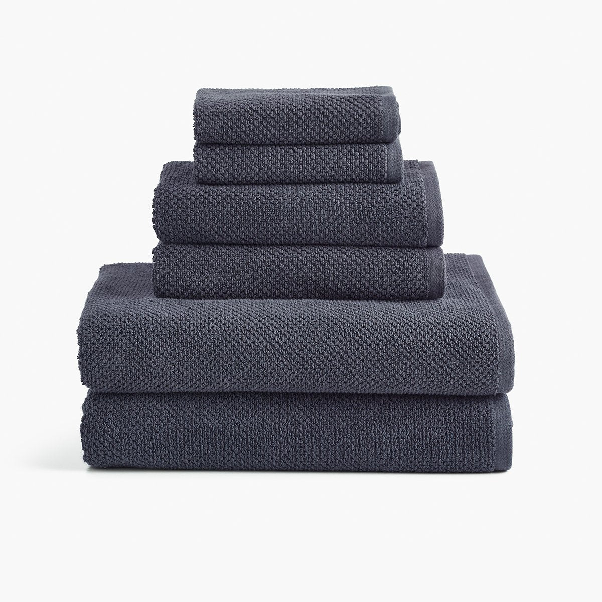 Under The Canopy Textured Organic Cotton Towel - Charcoal, Charcoal / Bath Towel Bath Towel Charcoal