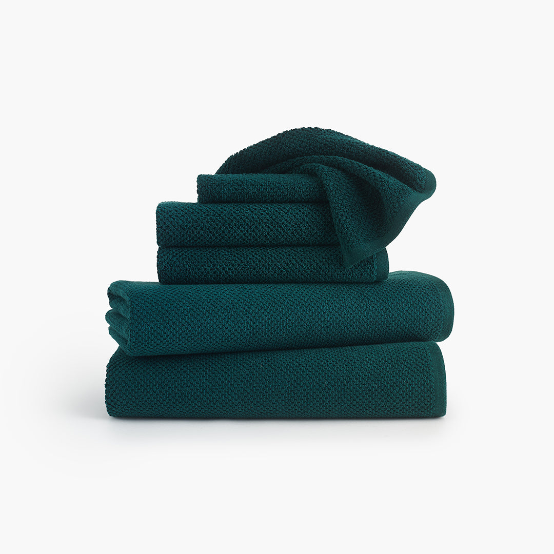 Textured Organic Hand Towel - Deep Teal · Under The Canopy