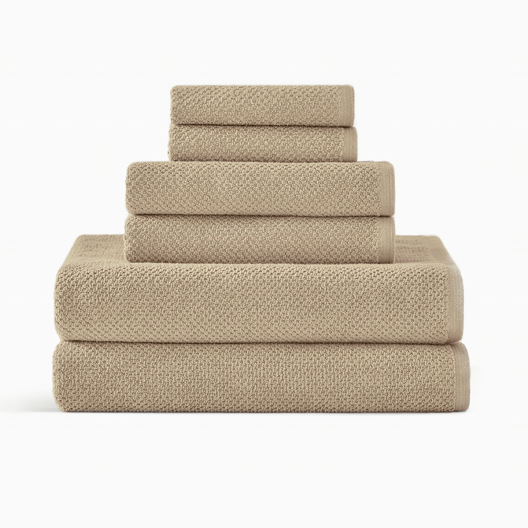 Textured Organic Hand Towel - Light Taupe · Under The Canopy