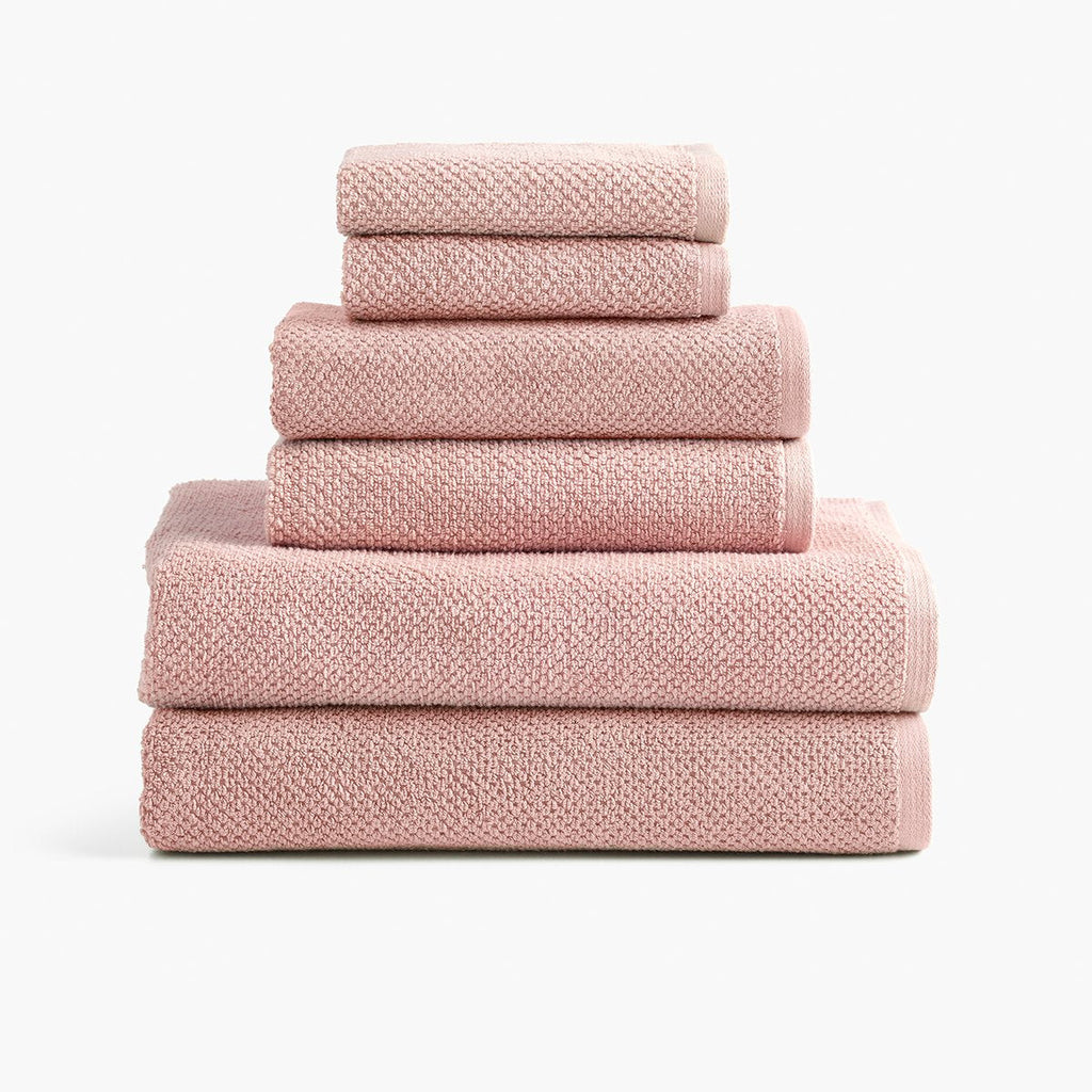 Textured Organic Towel - Pink