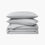 washed cotton duvet set light gray