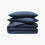 washed cotton duvet set ocean blue