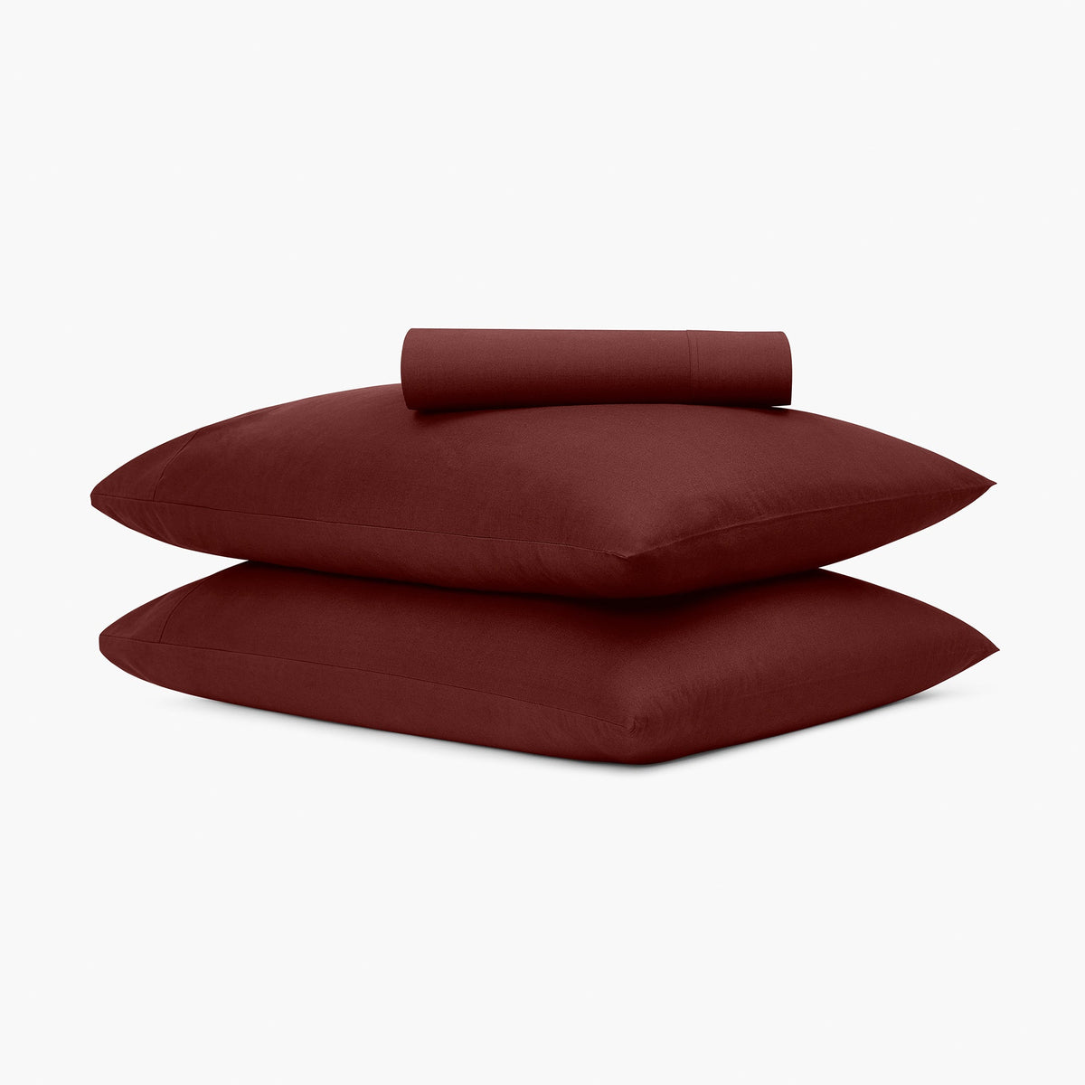 washed cotton sheet set brick red