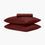 washed cotton sheet set brick red