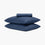 washed cotton sheet set ocean blue
